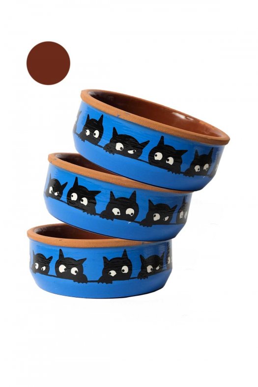 El Yapımı Kedi Mama Kabı Maniac Cup Mavi