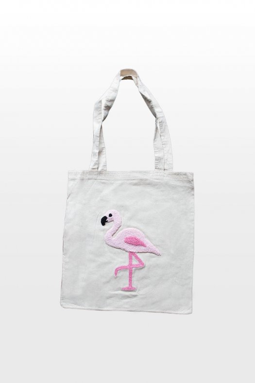 Bez Çanta Flamingo Desenli